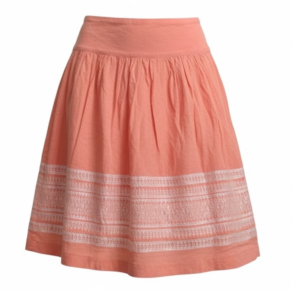 DE Collection 100% cotton pink skirt white Lace detail A line Size Small